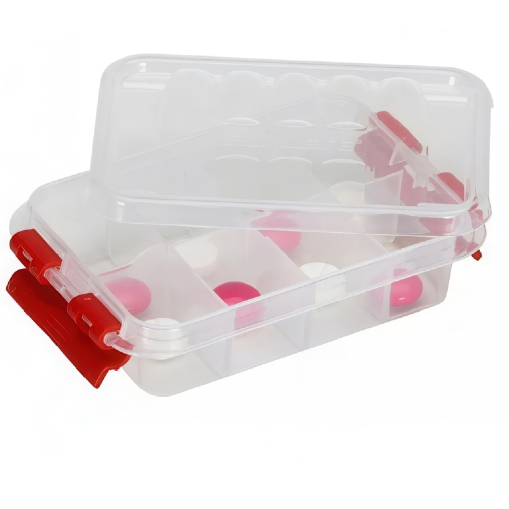 Small box, 8 compartments, FIRST AID PILL ORGANIZER, 12 x 7,7 x H 3 cm, Clear / Red in the group Storage / Bathroom storage at SmartaSaker.se (42417)