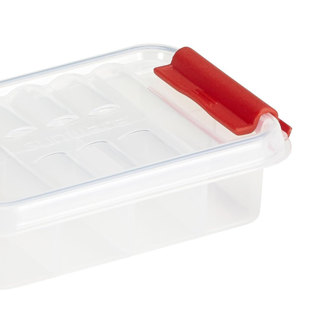 Small box, 8 compartments, FIRST AID PILL ORGANIZER, 12 x 7,7 x H 3 cm, Clear / Red in the group Storage / Bathroom storage at SmartaSaker.se (42417)