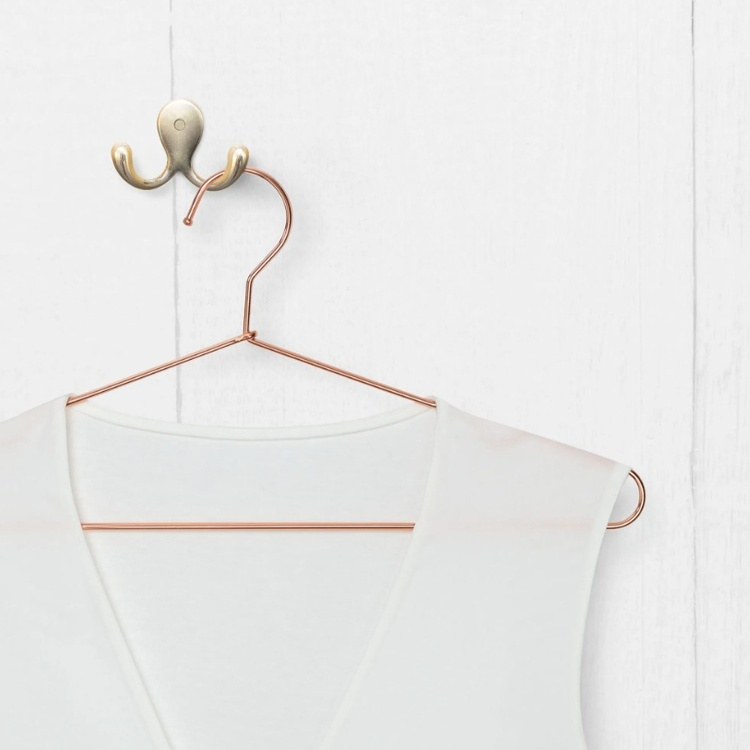 Space saving hangers, Set of 5, PERCHAS DE COBRE, 40 cm, Copper in the group Storage / Wardrobe storage / Hangers and hooks at SmartaSaker.se (42420)