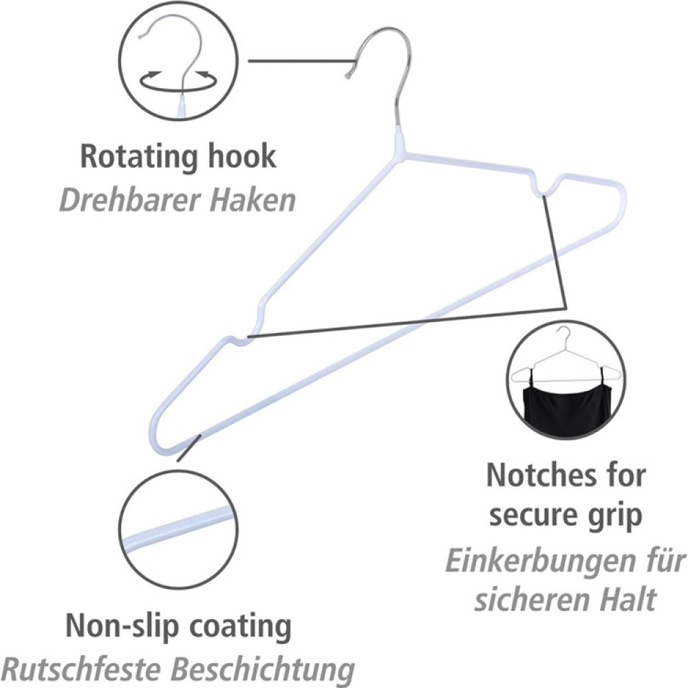 Space saving hangers, anti slip, Set of 20, BIG PACK SASCHA in the group Storage / Wardrobe storage / Hangers and hooks at SmartaSaker.se (42421)