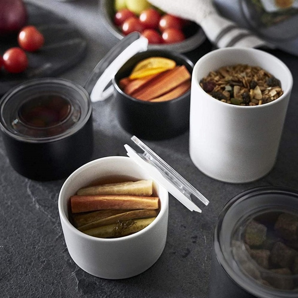 Ceramic Canister with lid, YAMAZAKI TOWER LARGE CANISTER, Ø 10,5 x H 12 cm in the group Storage / Kitchen storage / Storage bins and jars at SmartaSaker.se (42428)