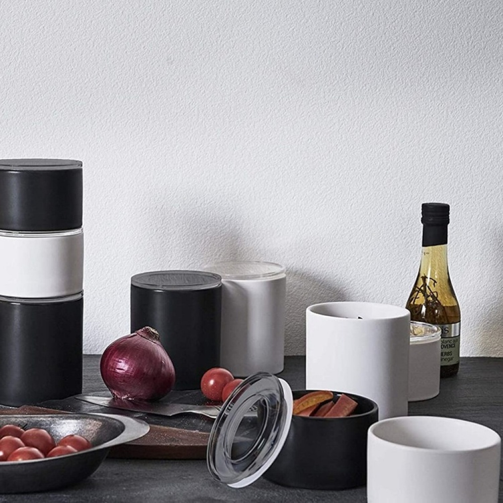 Ceramic Canister with lid, YAMAZAKI TOWER LARGE CANISTER, Ø 10,5 x H 12 cm in the group Storage / Kitchen storage / Storage bins and jars at SmartaSaker.se (42428)
