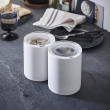 Ceramic Canister with lid, YAMAZAKI TOWER LARGE CANISTER, Ø 10,5 x H 12 cm
