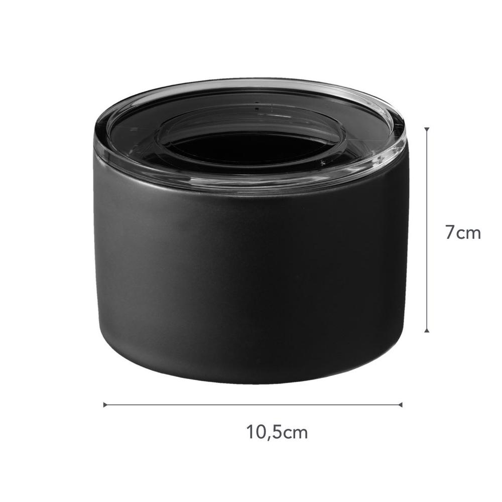 Ceramic Canister with lid, YAMAZAKI TOWER SMALL CANISTER, Ø 10,5 x H 7 cm, Black / Transparent in the group Storage / Kitchen storage / Storage bins and jars at SmartaSaker.se (42429)