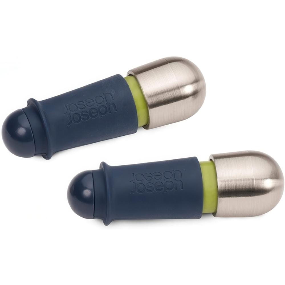 Wine Stoppers, Set of 2, BARWISE TWIST LOCK, Joseph Joseph, Silver / Blue in the group Storage / Kitchen storage at SmartaSaker.se (42438)