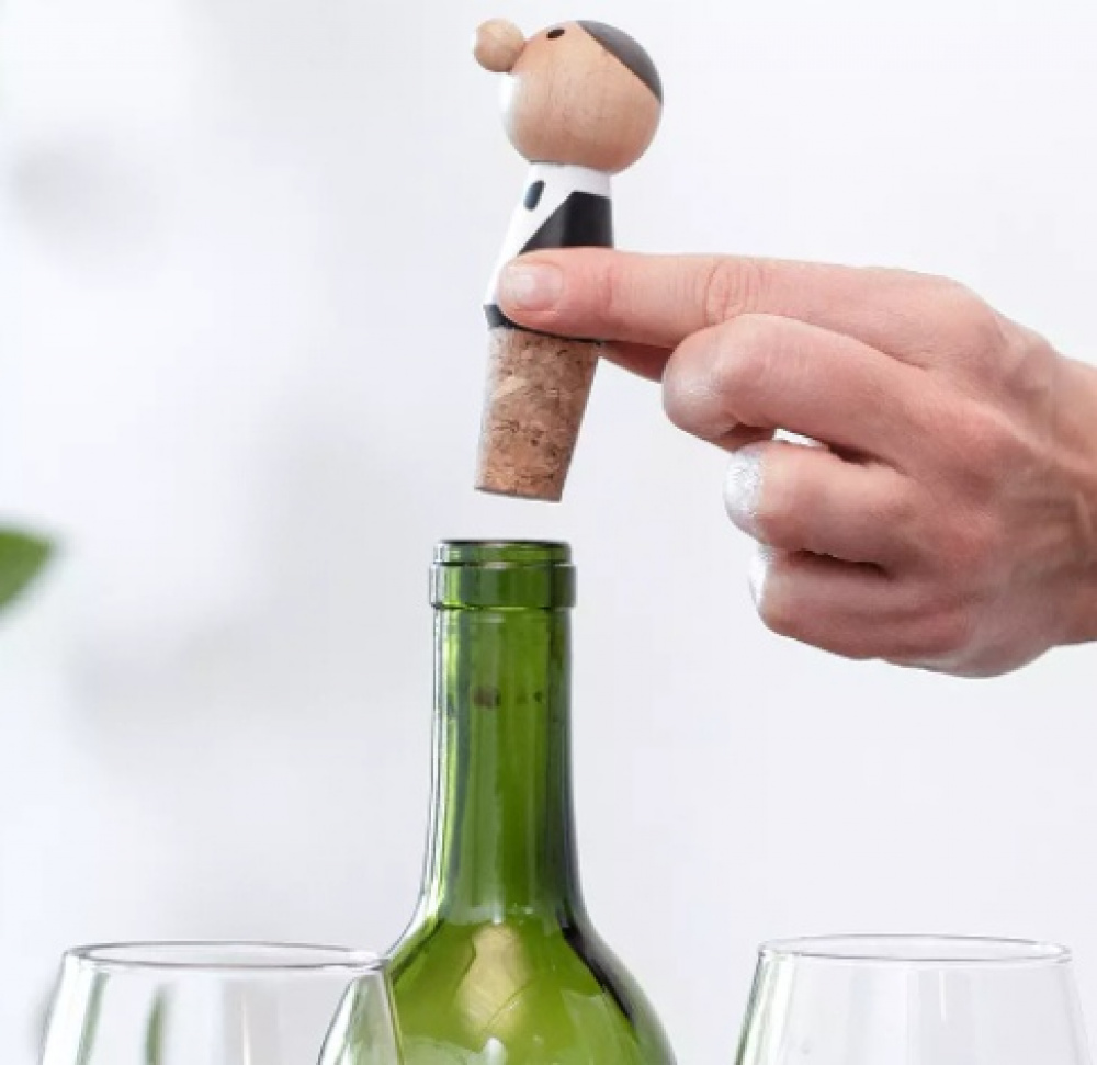 Wine Stoppers, Set of 2, WAITER, White / Black in the group Storage / Kitchen storage at SmartaSaker.se (42439)