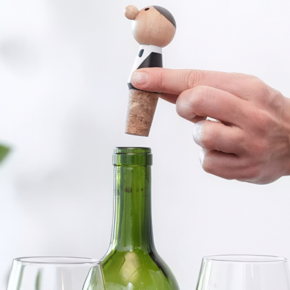 Wine Stoppers, Set of 2, WAITER, White / Black in the group Storage / Kitchen storage at SmartaSaker.se (42439)