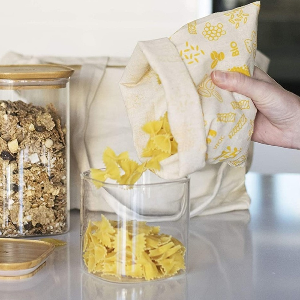 Bags for Food storage, Organic Cotton, Set of 3,ZERO WASTE BAGS MEDIUM, 20 x H 25 cm, Beige in the group Storage / Kitchen storage at SmartaSaker.se (42442)