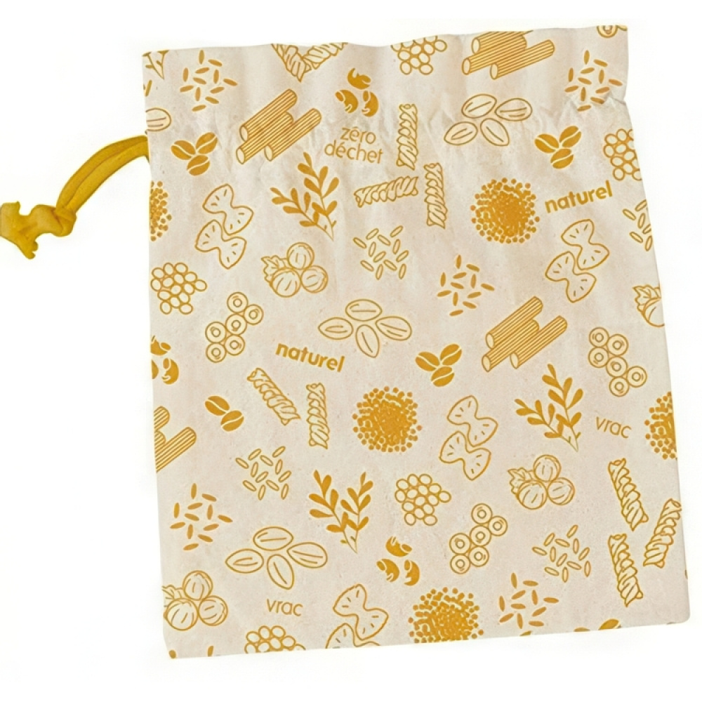  Bag for Food storage, Organic Cotton, ZERO WASTE BAG MEDIUM, 20 x H 25 cm, Beige / Yellow in the group Storage / Kitchen storage at SmartaSaker.se (42444)