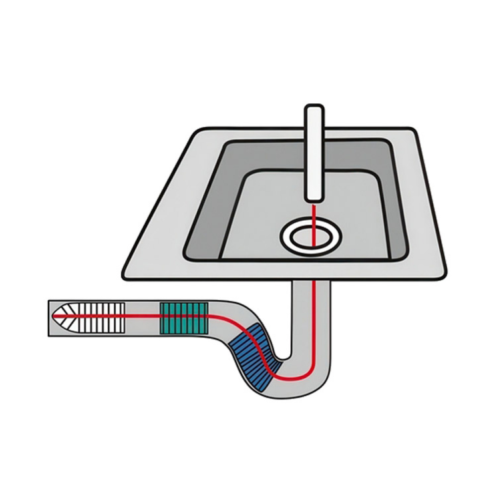 Drain Cleaner, flexible, 3-PHASE DRAIN SPIRAL, Ø 3 x 110 cm, Silver / blue / white in the group Storage / Kitchen storage / Dish racks and sink accessories at SmartaSaker.se (42469)