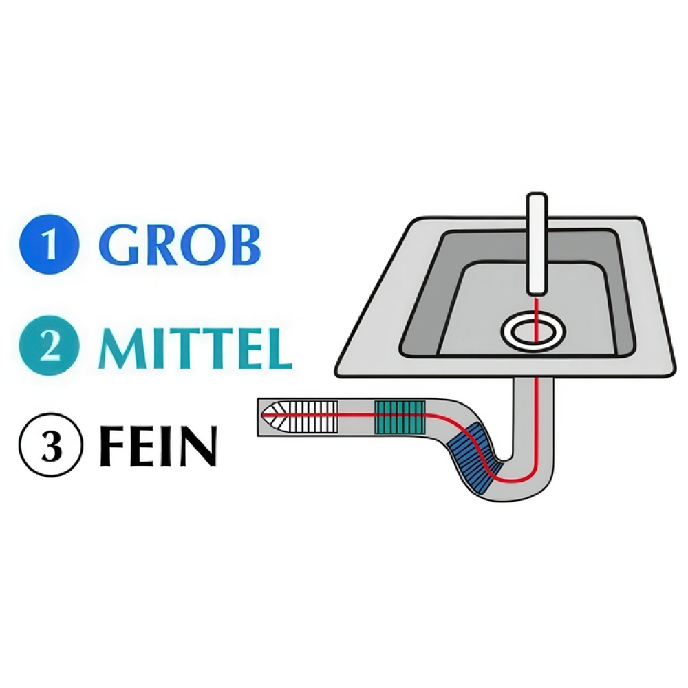 Drain Cleaner, flexible, 3-PHASE DRAIN SPIRAL, Ø 3 x 110 cm, Silver / blue / white in the group Storage at SmartaSaker.se (42469)