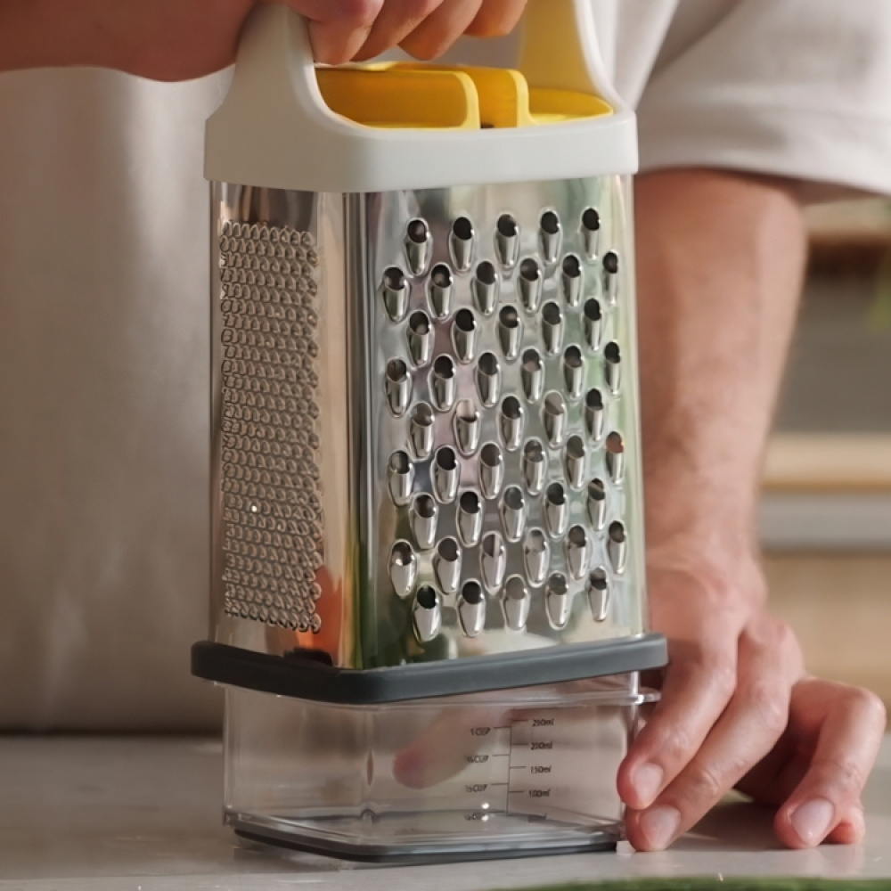 Box Grater, MULTI-GRIP GRATER, Joseph Joseph, Silver / White / Yellow in the group Storage / Kitchen storage at SmartaSaker.se (42474)