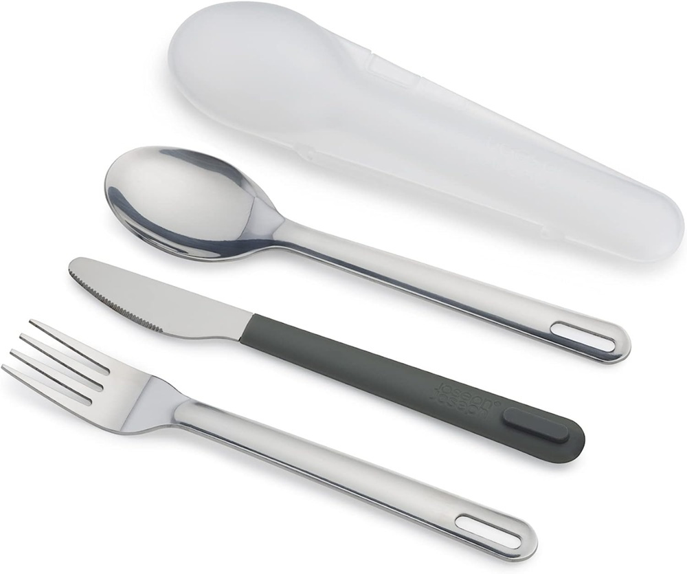Stainless Steel Cutlery set in a case, GOEAT, Joseph Joseph, Silver / Black in the group Storage / Kitchen storage / Food containers at SmartaSaker.se (42475)