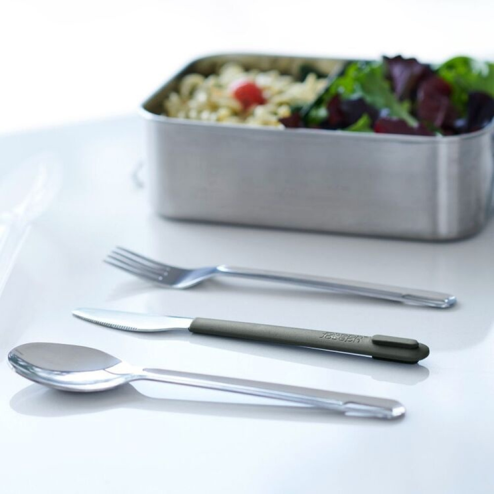 Stainless Steel Cutlery set in a case, GOEAT, Joseph Joseph, Silver / Black in the group Storage / Kitchen storage / Food containers at SmartaSaker.se (42475)