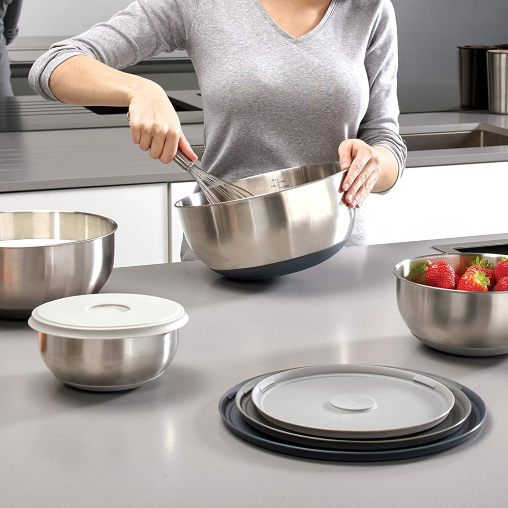 Bowls Set of 4, PREP & STORE, Joseph Joseph, Silver / Grey in the group Storage / Kitchen storage / Storage bins and jars at SmartaSaker.se (42476)