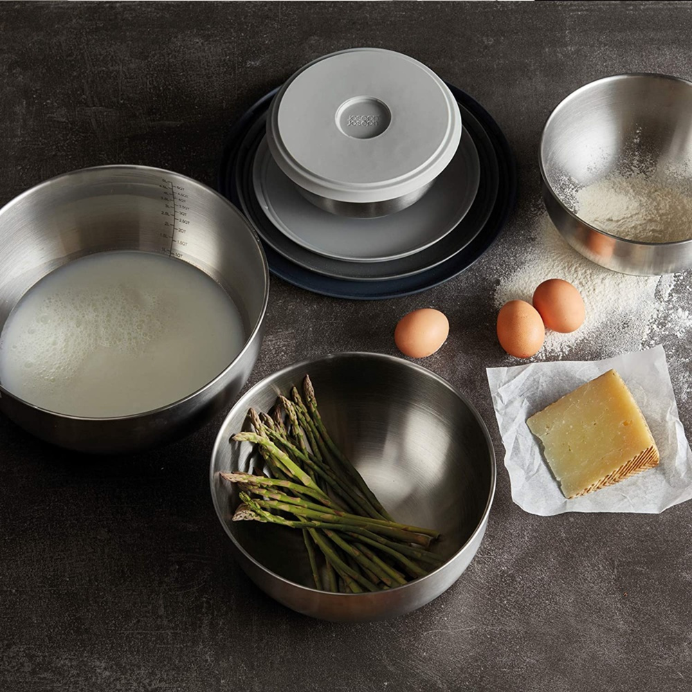 Bowls Set of 4, PREP & STORE, Joseph Joseph, Silver / Grey in the group Storage / Kitchen storage / Storage bins and jars at SmartaSaker.se (42476)