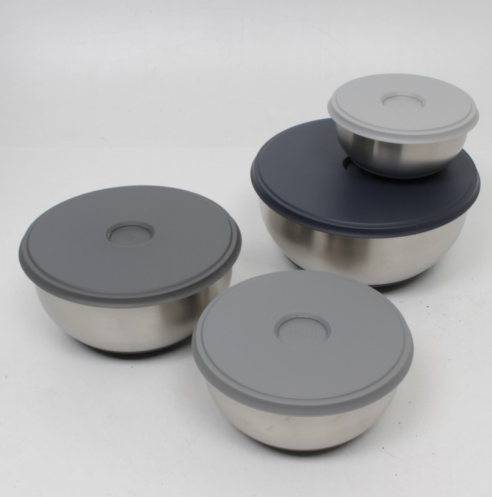 Bowls Set of 4, PREP & STORE, Joseph Joseph, Silver / Grey in the group Storage / Kitchen storage / Storage bins and jars at SmartaSaker.se (42476)