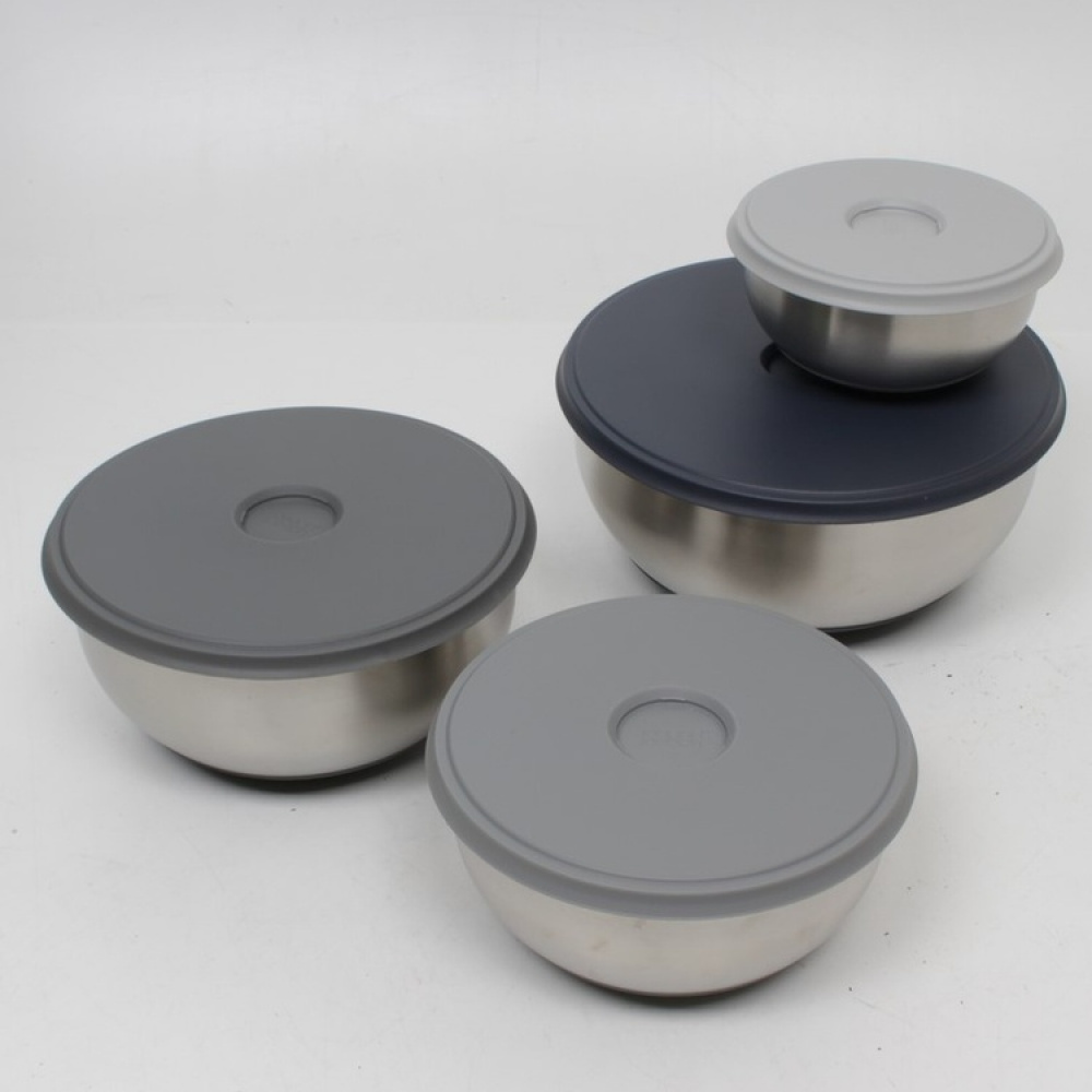 Bowls Set of 4, PREP & STORE, Joseph Joseph, Silver / Grey in the group Storage / Kitchen storage / Storage jars at SmartaSaker.se (42476)
