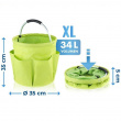 Round Basket with pockets, Super light, UNIVERSAL CADDY XL, Ø 35 x H 35 cm, Lime green