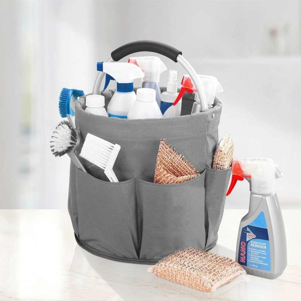 Round Basket with pockets, Super light, UNIVERSAL CADDY, Ø 28 x H 26,5 cm in the group Storage / Storage room and garage / Baskets and buckets at SmartaSaker.se (42481)