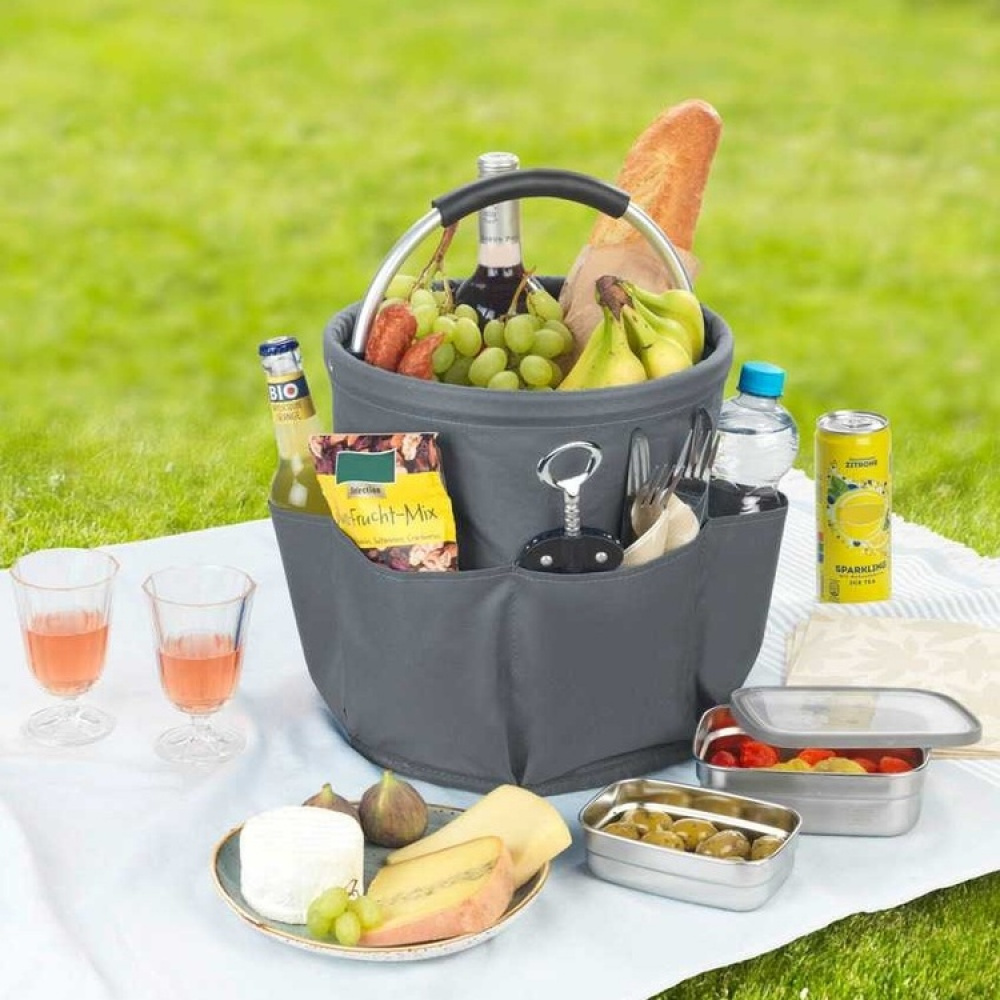 Round Basket with pockets, Super light, UNIVERSAL CADDY, Ø 28 x H 26,5 cm in the group Storage / Storage room and garage / Baskets and buckets at SmartaSaker.se (42481)