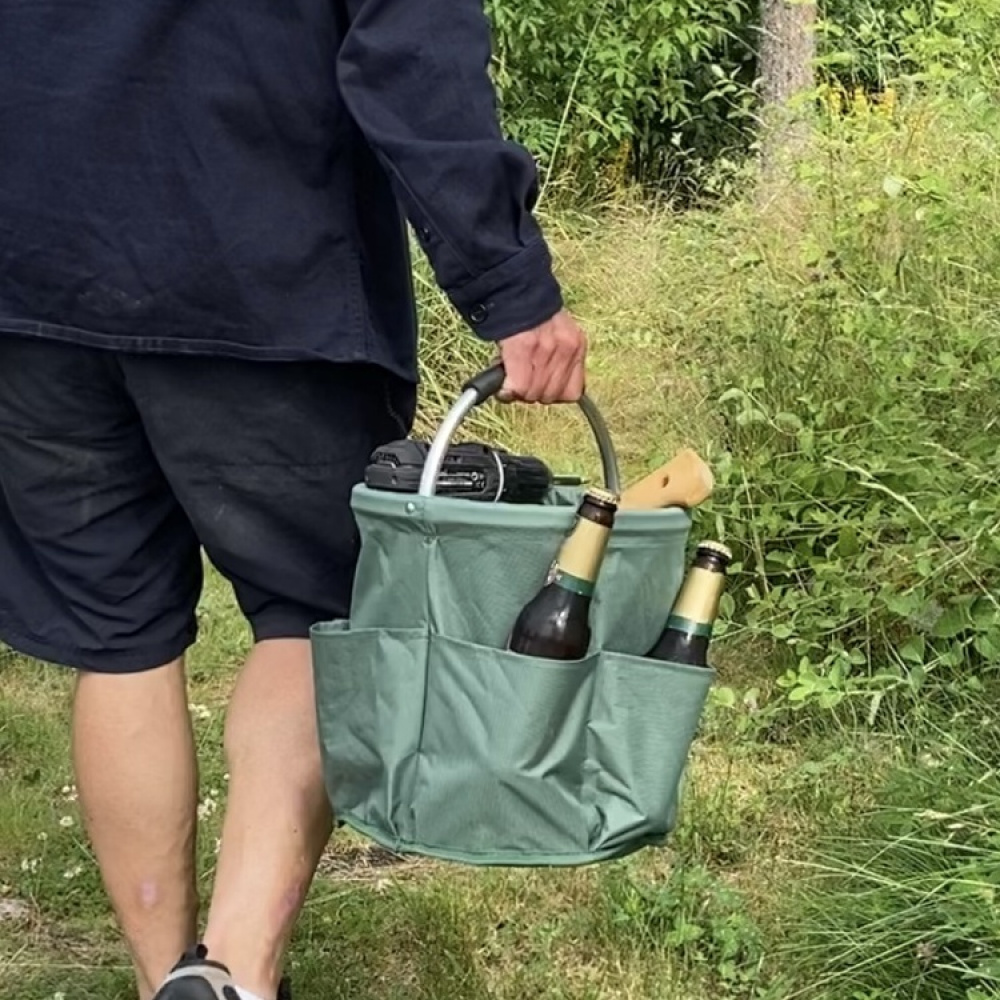 Round Basket with pockets, Super light, UNIVERSAL CADDY, Ø 28 x H 26,5 cm in the group Storage / Storage room and garage / Baskets and buckets at SmartaSaker.se (42481)