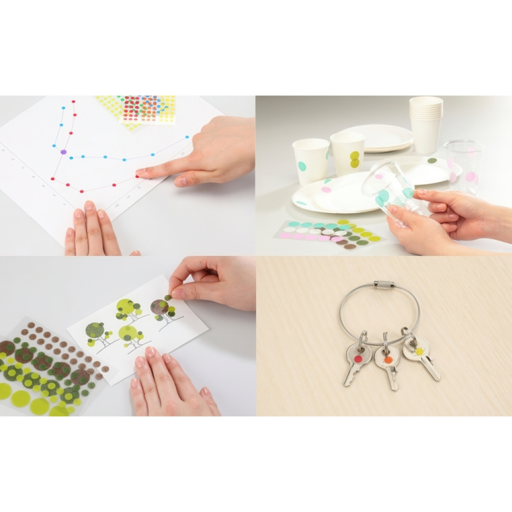 Round Washi Stickers, Ø 16 mm, STALOGY in the group Storage / Office supplies at SmartaSaker.se (42488)