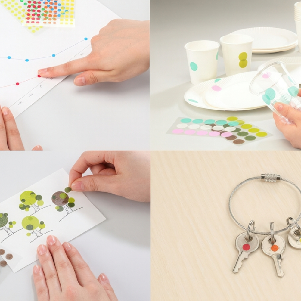 Round Washi Stickers, Ø 16 mm, STALOGY in the group Storage / Office supplies at SmartaSaker.se (42488)