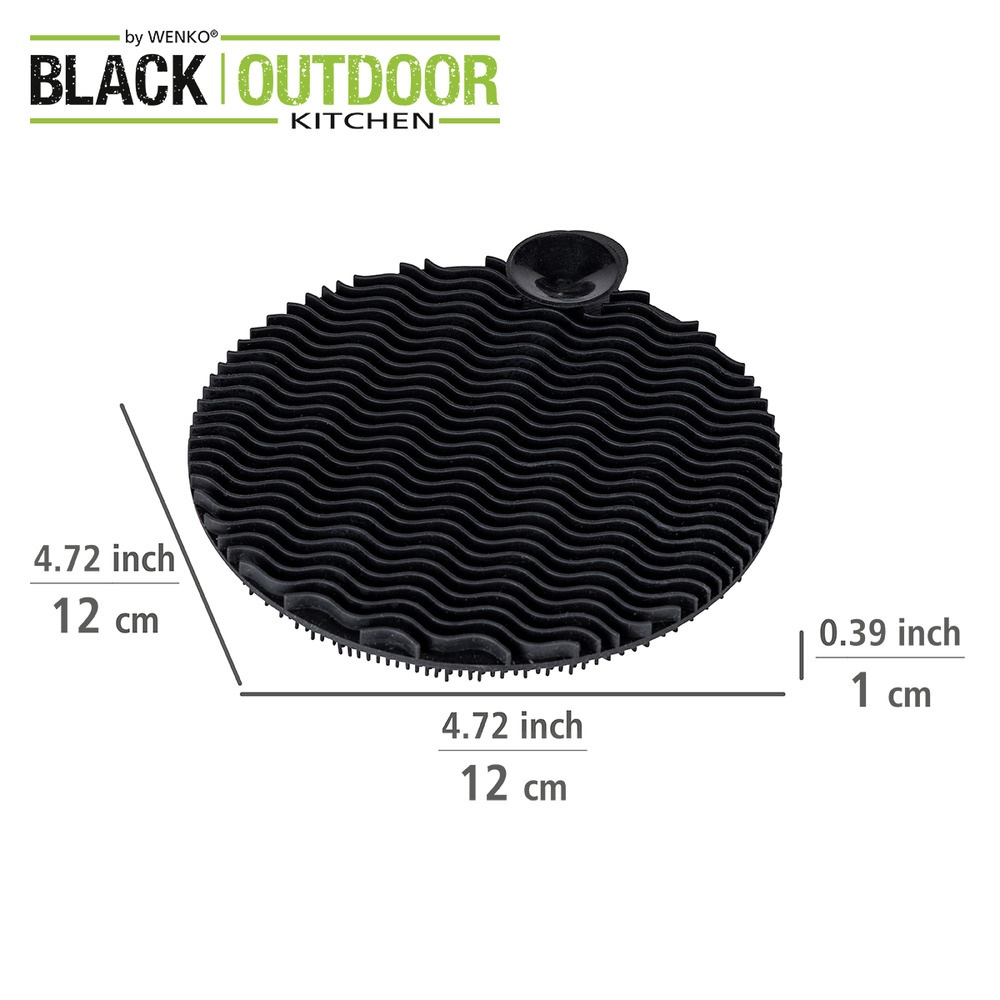 Silicone Sponges, Soft, Set of 2, SPÜL-SCHWAM, Ø 12, Black in the group Storage / Kitchen storage / Dish racks and sink accessories at SmartaSaker.se (42496)