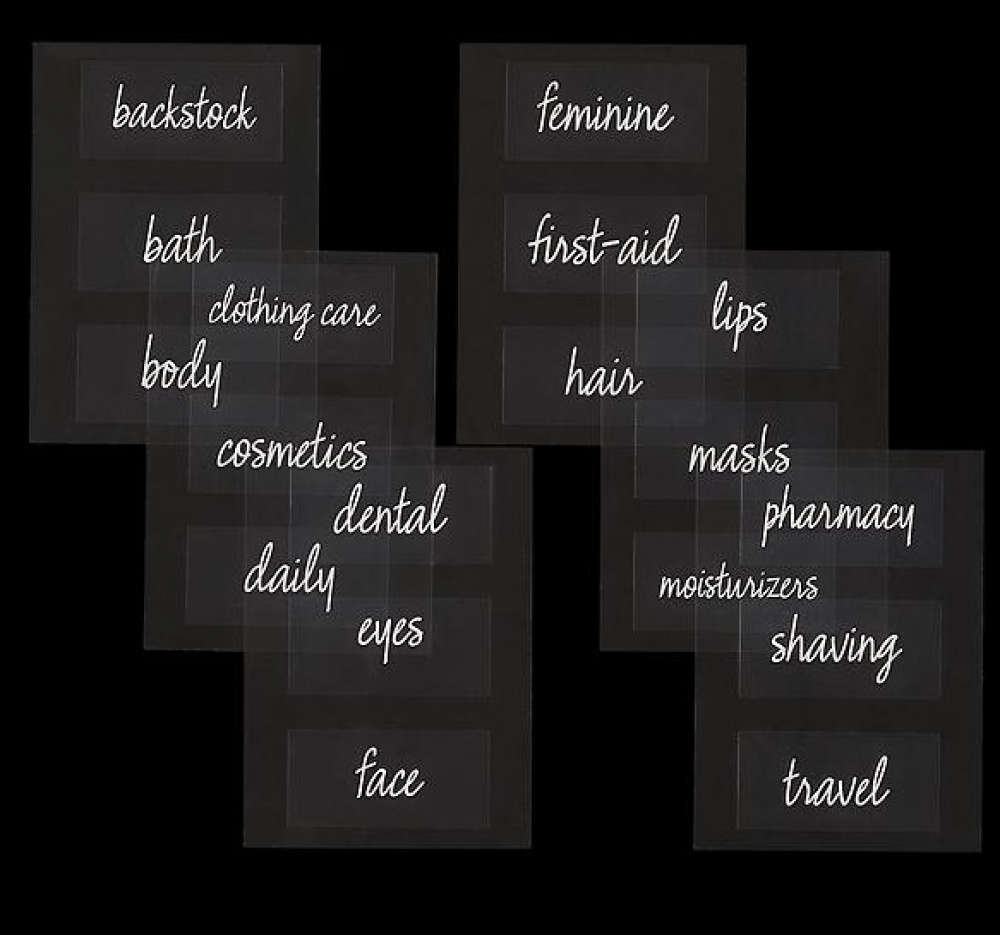 Adhesive Labels, Set of 18, THE HOME EDIT BATHROOM LABELS, Clear in the group Storage / Magnets and adhesives / Signs and labels at SmartaSaker.se (42503)