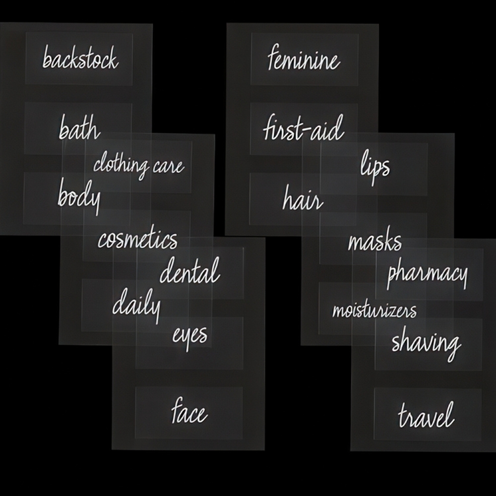 Adhesive Labels, Set of 18, THE HOME EDIT BATHROOM LABELS, Clear in the group Storage / Magnets and adhesives / Signs and labels at SmartaSaker.se (42503)