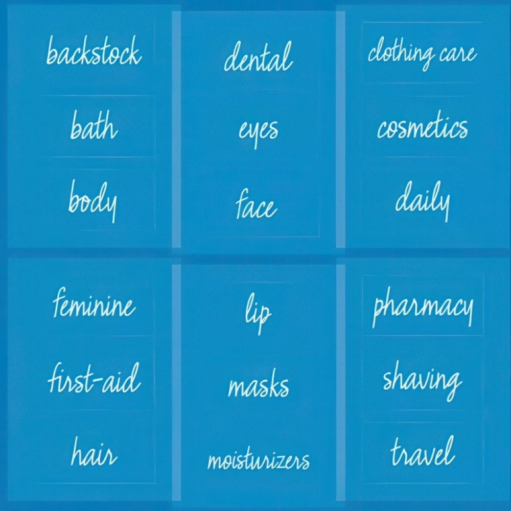 Adhesive Labels, Set of 18, THE HOME EDIT BATHROOM LABELS, Clear in the group Storage / Magnets and adhesives / Signs and labels at SmartaSaker.se (42503)