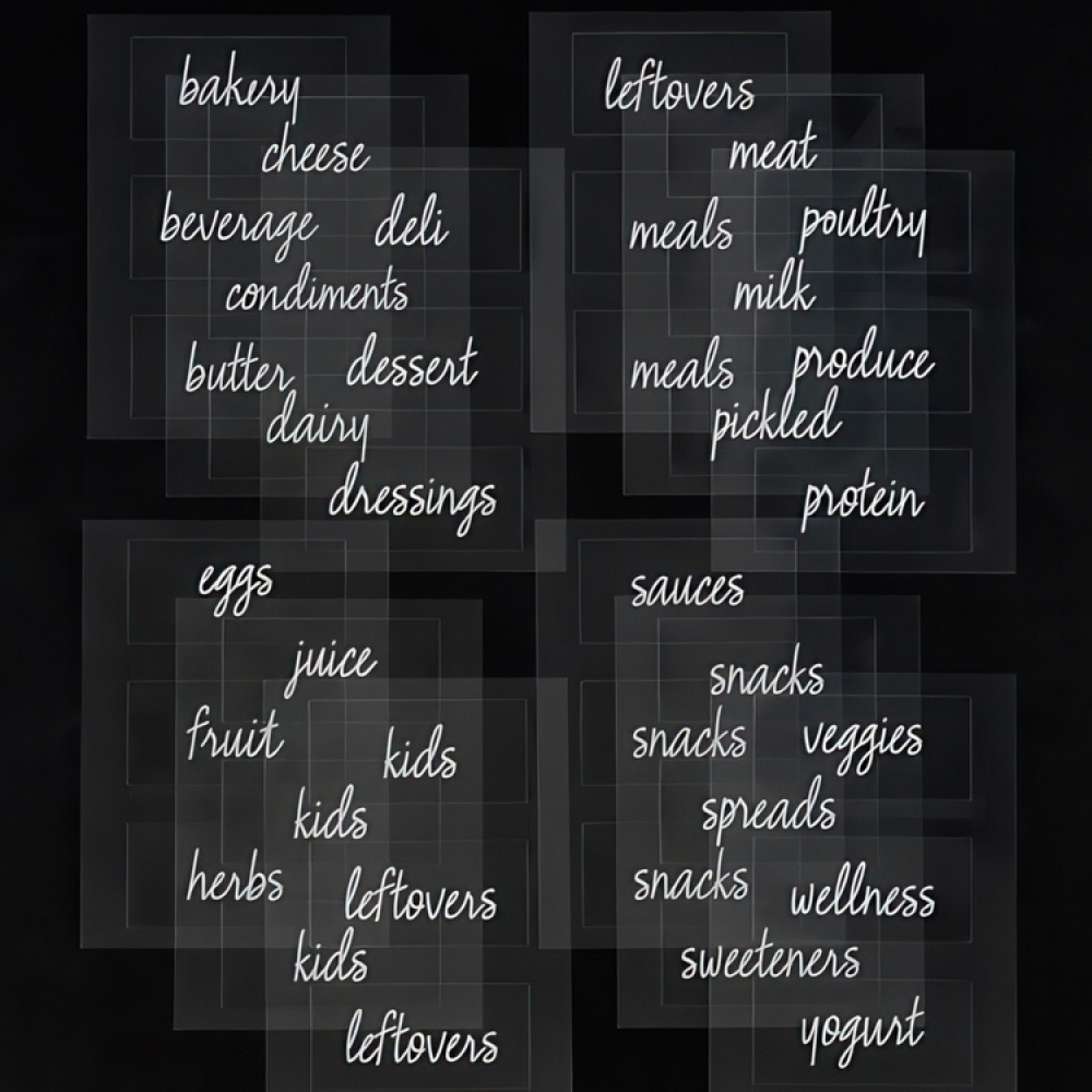 Adhesive Labels, Set of 18, THE HOME EDIT FRIDGE LABELS, Clear in the group Storage / Magnets and adhesives / Signs and labels at SmartaSaker.se (42504)