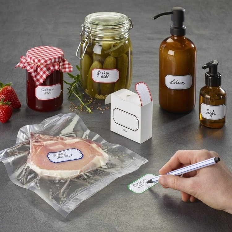 Self-adhesive labels, 200 psc, HAFTETIKETTEN, 6 x 3 cm, White with frame in the group Storage / Magnets and adhesives / Signs and labels at SmartaSaker.se (42506)