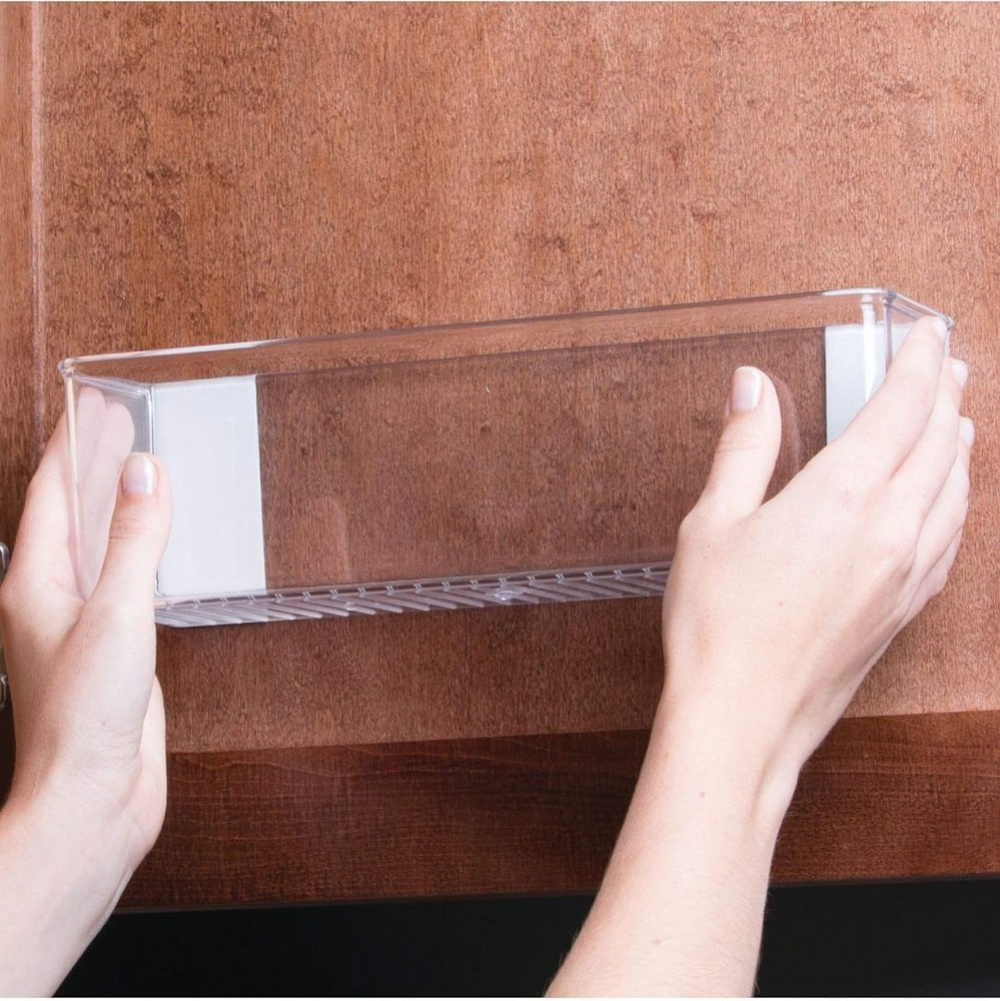 Adhesive Wall Container, OBLONG RPET AFFIXX BIN, 28 x 7,5 x H 8,5 cm, Transparent in the group Storage / Storage boxes / Mini organizers / Shelves at SmartaSaker.se (42510)