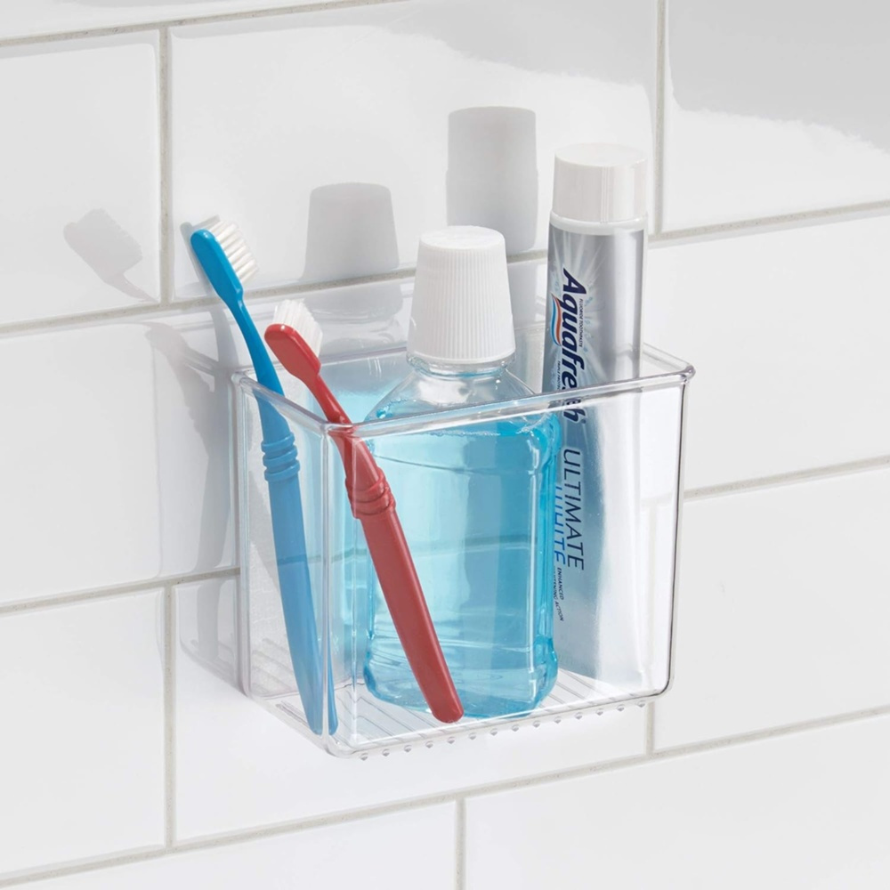 Adhesive Wall Container, SMALL RPET AFFIXX BIN, 15 x 7,5 x H 12,5 cm, Transparent in the group Storage / Storage boxes / Mini organizers / Shelves at SmartaSaker.se (42512)