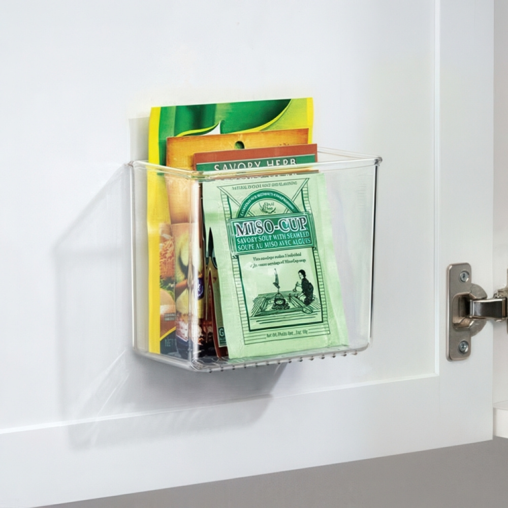 Adhesive Wall Container, SMALL RPET AFFIXX BIN, 15 x 7,5 x H 12,5 cm, Transparent in the group Storage / Storage boxes / Mini organizers / Shelves at SmartaSaker.se (42512)