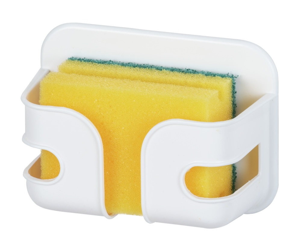Self-adhesive holder for dish sponge, SOYO, 12 x 6 x H 9 cm, White in the group Storage / Kitchen storage / Dish racks and sink accessories at SmartaSaker.se (42513)