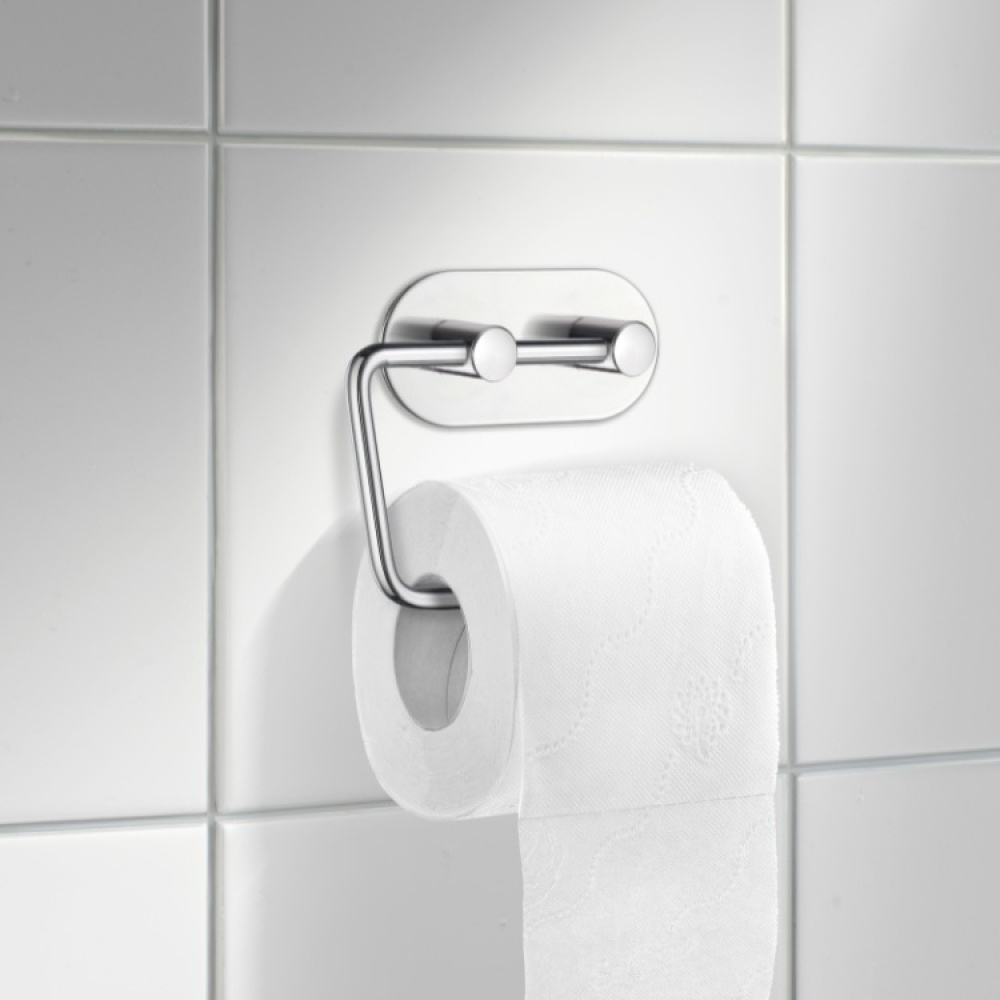 Holder for toilet paper, Self-adhesive, Round, BESLAGSBODEN, Brushed stainless steel in the group Storage at SmartaSaker.se (42518)