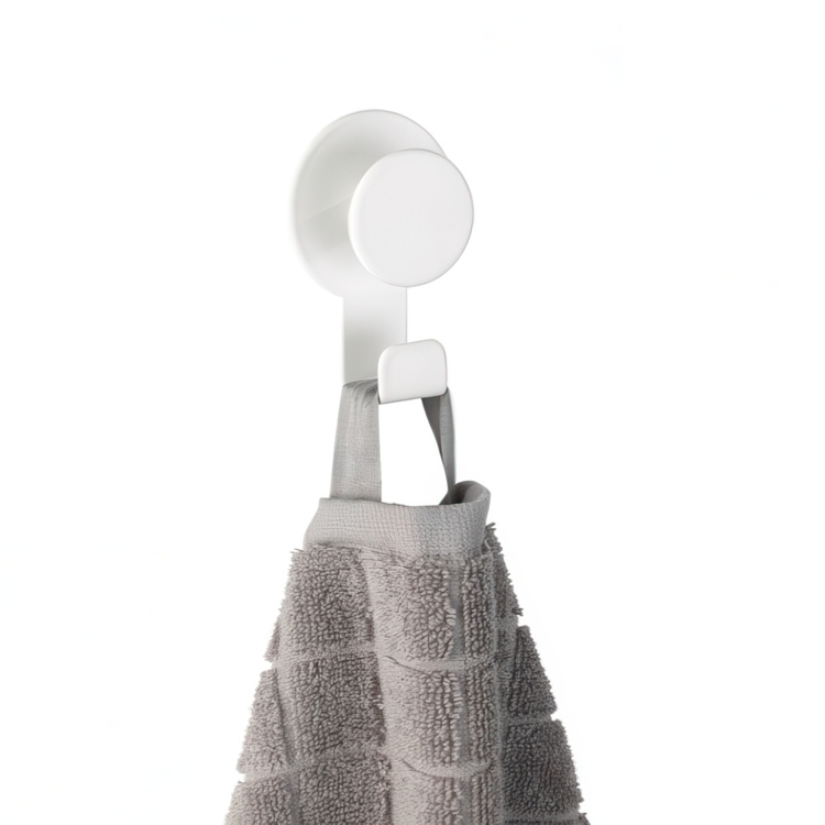 Self-adhesive metallic hook, BLANDAS DOUBLE HOOK, 5 x H 7,5 cm, White in the group Storage / Magnets and adhesives / Self-adhesive hooks at SmartaSaker.se (42519)