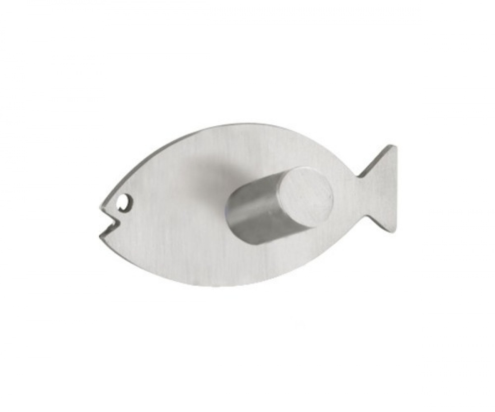 Self-adhesive metallic hooks, Set of 2, FISH, 6,5 x H3,2 cm, Stainless steel in the group Storage / Bathroom storage at SmartaSaker.se (42523)