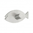 Self-adhesive metallic hooks, Set of 2, FISH, 6,5 x H3,2 cm, Stainless steel