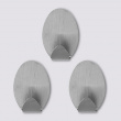 Self-adhesive metallic hooks, set of 3, OVAL LARGE, 3,5 x 2 x H 5 cm, Stainless steel Self-adhesive metallic hooks, set of 3, OVAL LARGE, 3,5 x 2 x H 5 cm, Stainless steel