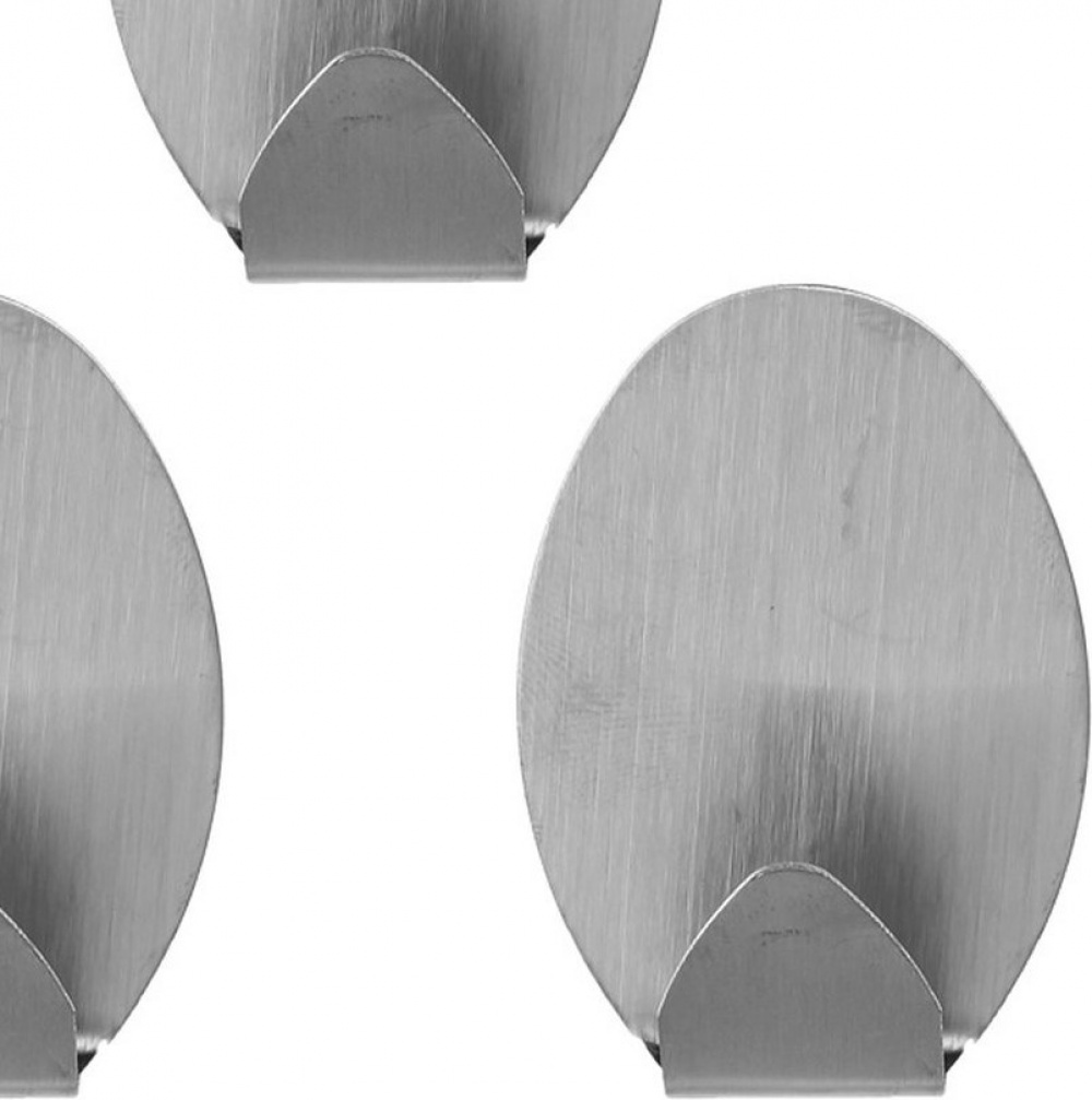 Self-adhesive metallic hooks, set of 3, OVAL LARGE, 3,5 x 2 x H 5 cm, Stainless steel in the group Storage / Magnets and adhesives / Self-adhesive hooks at SmartaSaker.se (42524)