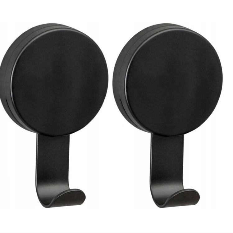 Hooks, set of 2, LARGE STATIC-LOC PAVIA, 6 x 3,5 x H 10 cm, Black in the group Storage / Bathroom storage at SmartaSaker.se (42525)