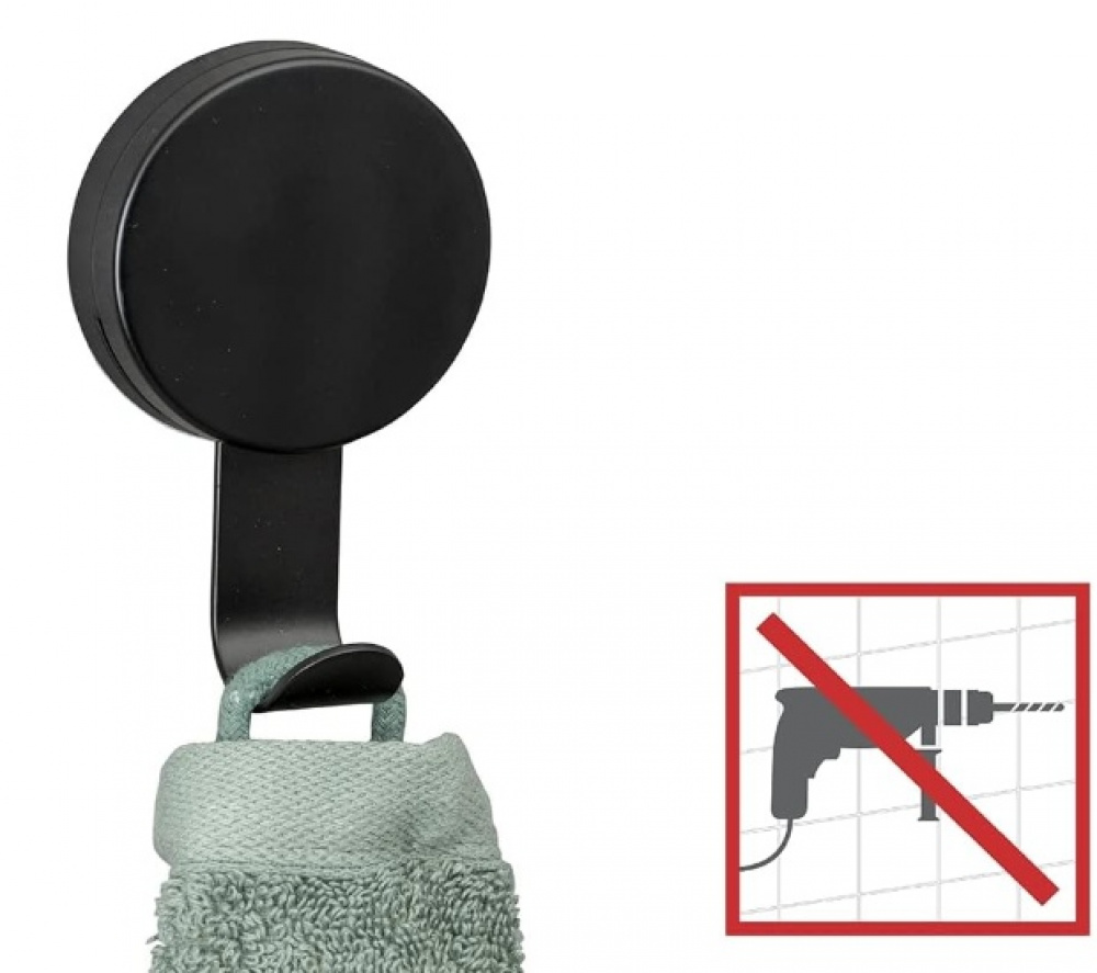 Hooks, set of 2, LARGE STATIC-LOC PAVIA, 6 x 3,5 x H 10 cm, Black in the group Storage / Bathroom storage at SmartaSaker.se (42525)