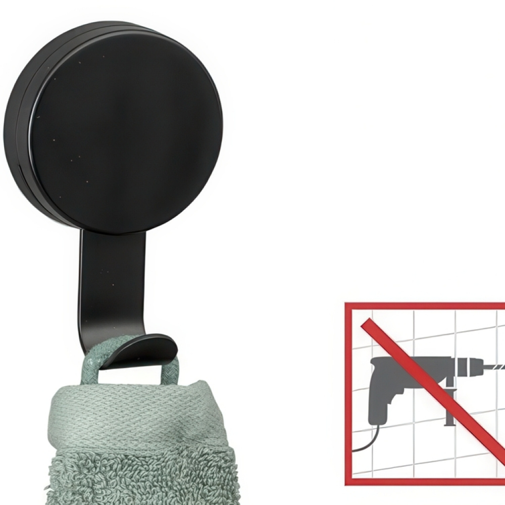 Hooks, set of 2, LARGE STATIC-LOC PAVIA, 6 x 3,5 x H 10 cm, Black in the group Storage / Bathroom storage at SmartaSaker.se (42525)