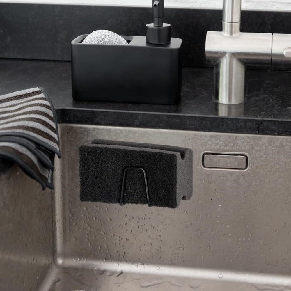 Self-adhesive metallic holder, UNIVERSAL HOOK, 5 x 5 cm, Black in the group Storage / Bathroom storage at SmartaSaker.se (42536)