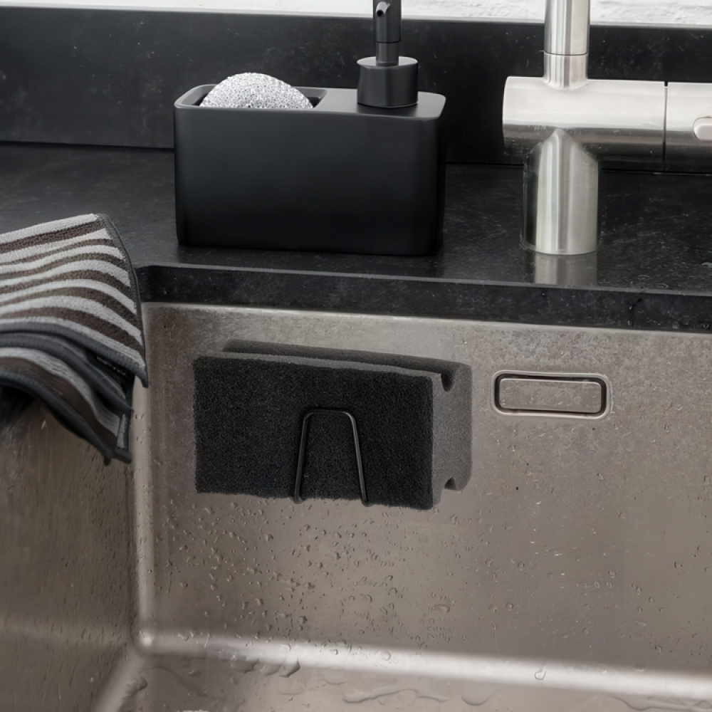 Self-adhesive metallic holder, UNIVERSAL HOOK, 5 x 5 cm, Black in the group Storage / Bathroom storage at SmartaSaker.se (42536)