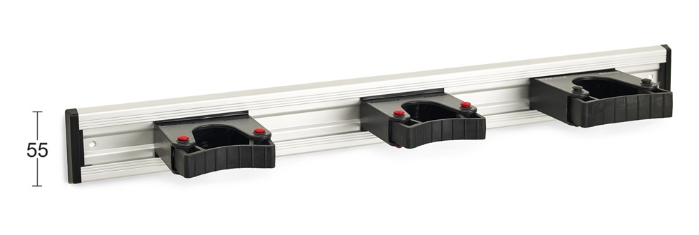 Tool Bar with 3 Rubber Grips, TOOLFLEX, 50 cm, Aluminium / Black in the group Storage / Storage room and garage / Utensil holders at SmartaSaker.se (42541)